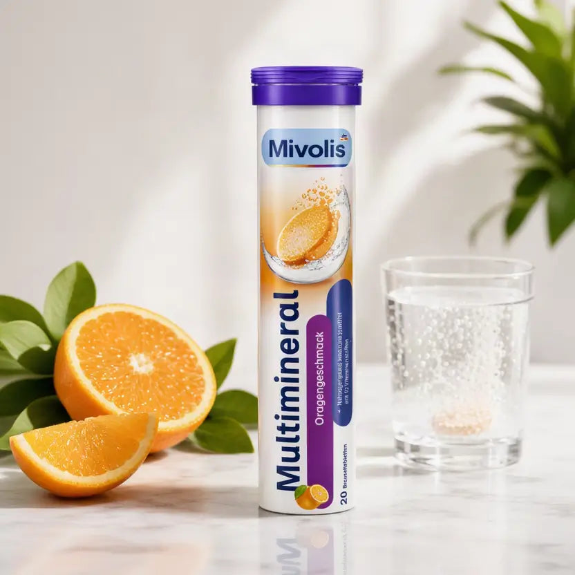 Mivolis Multimineral Effervescent Tablets (Orange Flavor) – 20 Tablets