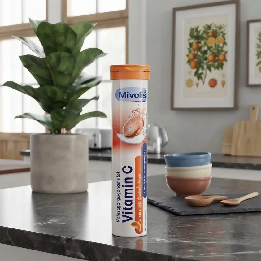 Mivolis Vitamin C Effervescent Tablets (Orange Flavor) – 20 Tablets